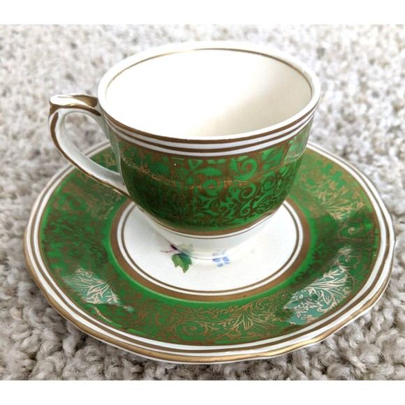 Antique Grindley England Green Teacup with saucer Tea cup Tea time - Picture 1 of 5